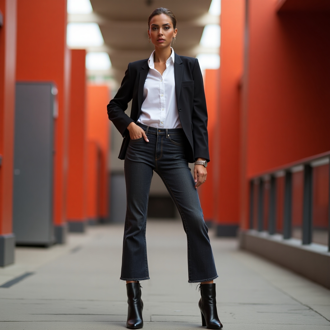 Flux dev a confident estj woman standing in a bold dynamic pos 3