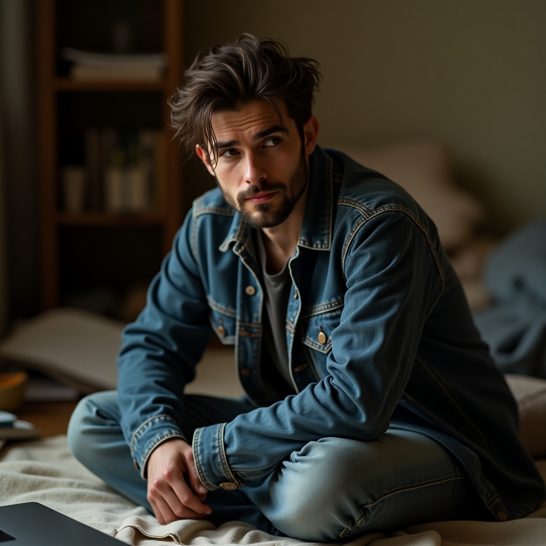 Flux dev a contemplative infj man in his midtwenties to early 0