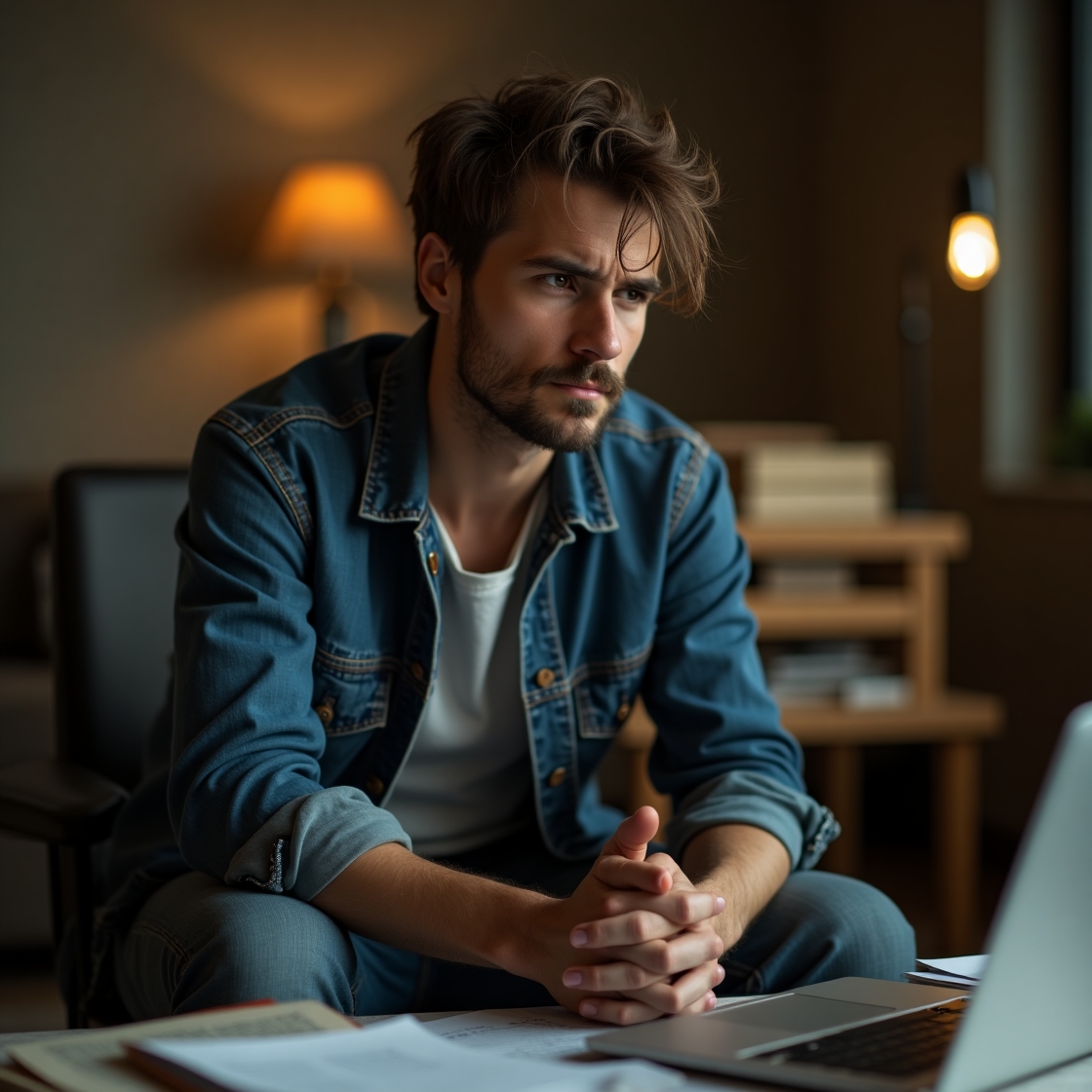Flux dev a contemplative infj man in his midtwenties to early 3