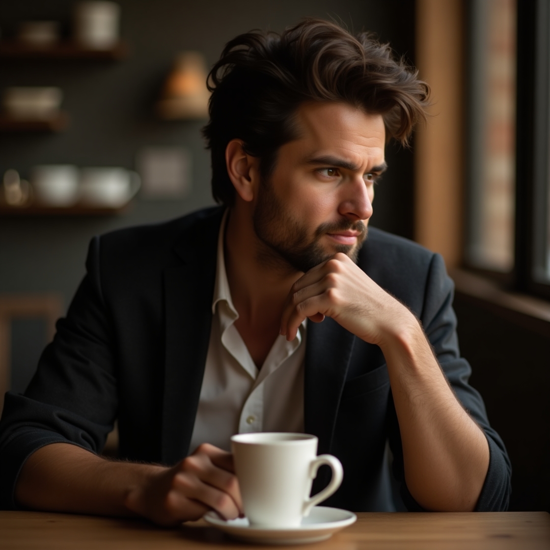 Flux dev a contemplative infj man with a introspective express 2