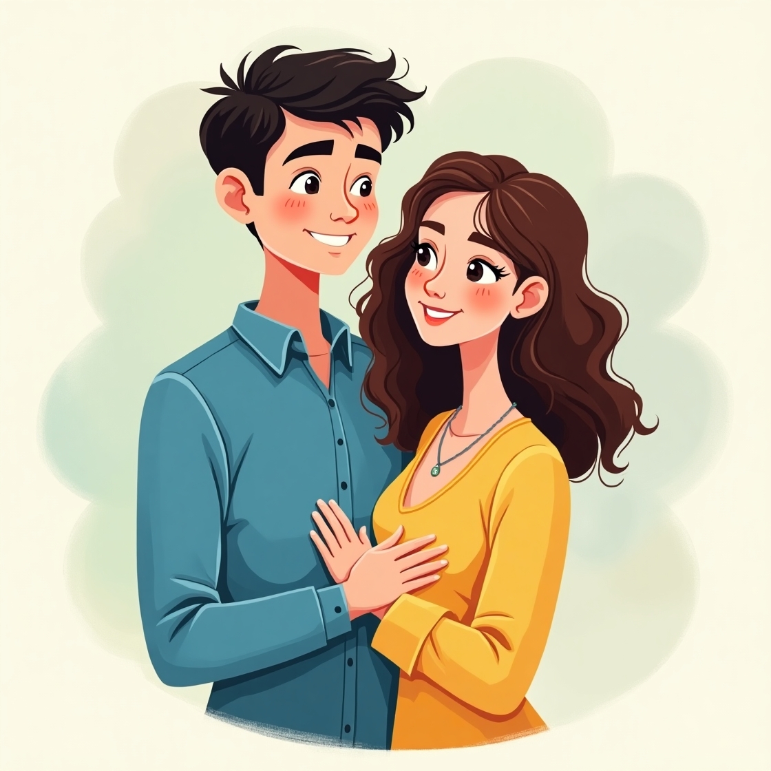 Flux dev a heartwarming illustration of an infj man and an isf 1