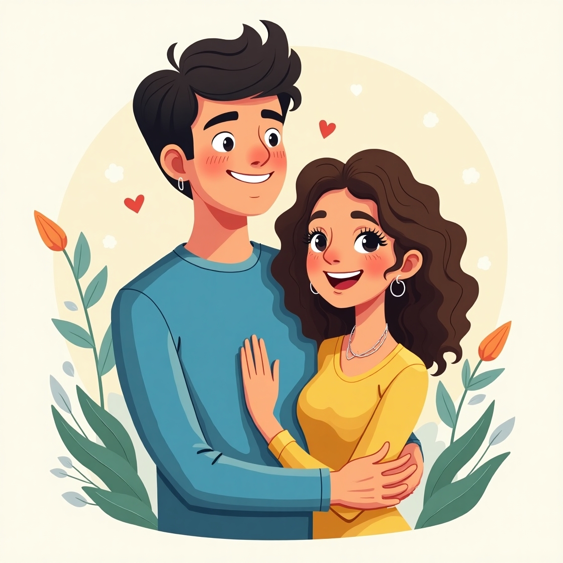 Flux dev a heartwarming illustration of an infj man and an isf 2