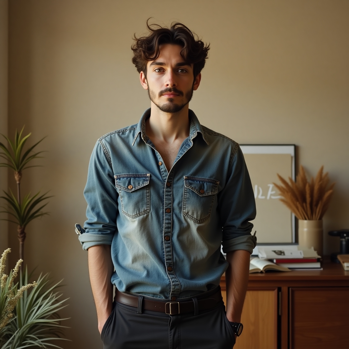 Flux dev a introspective infj male in his midtwenties with a g 0