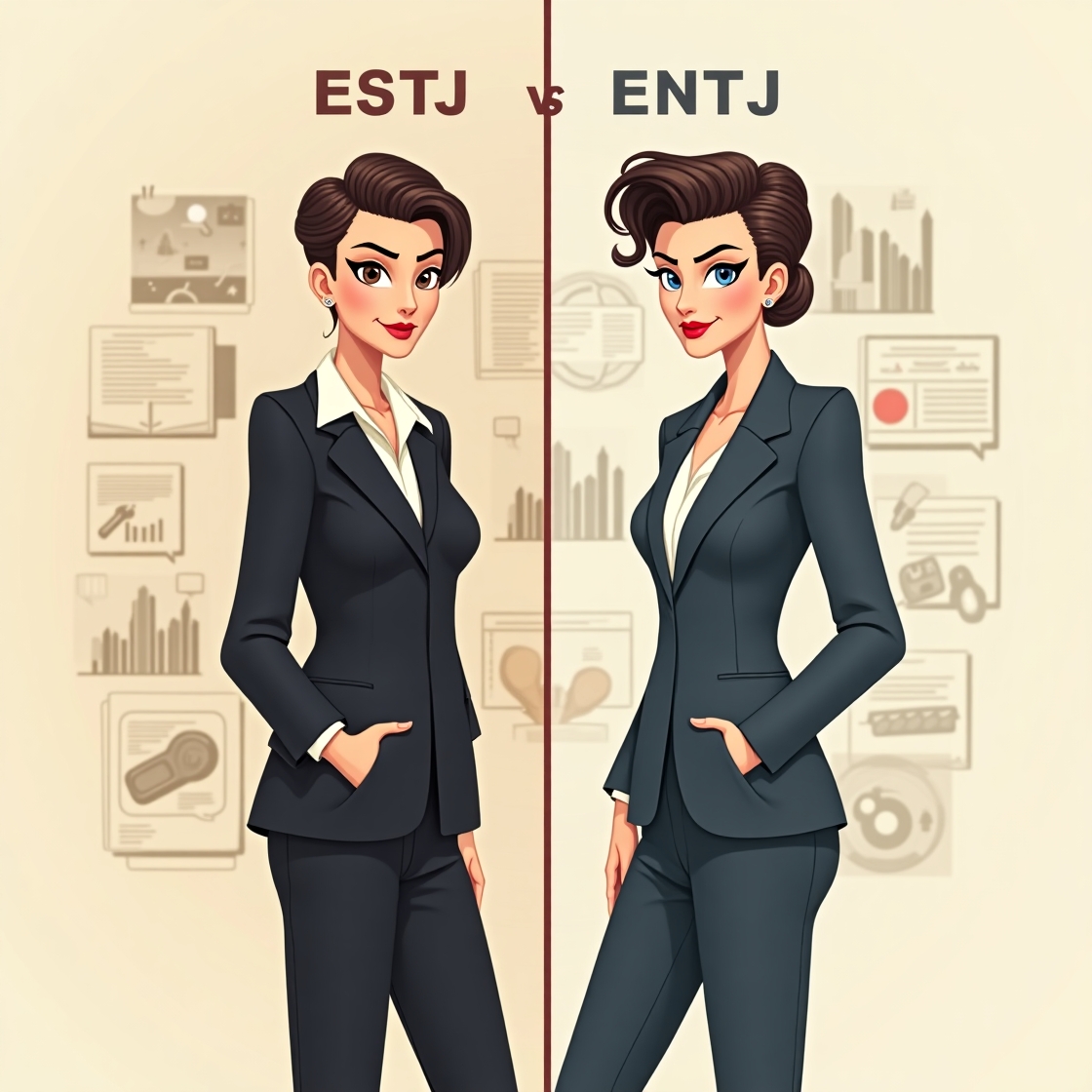 What’s the difference between ESTJ women’s masculinity and ENTJ women’s masculinity?