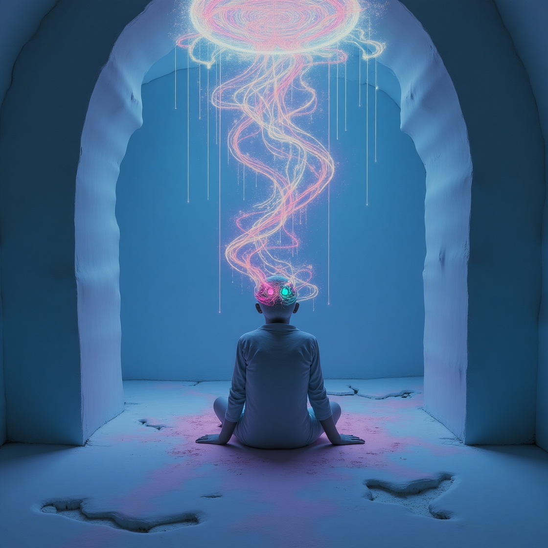 Flux dev a surreal dreamlike scene depicting a figure possibly 0