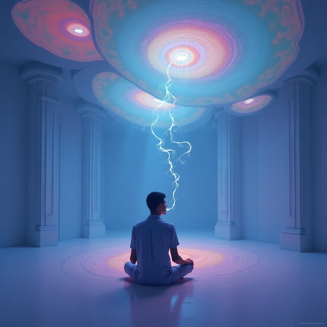 Flux dev a surreal dreamlike scene depicting a figure possibly 1