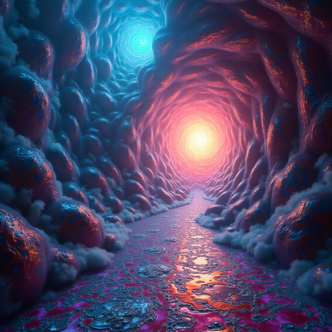 Flux dev a surrealist dreamscape depicting the hallucinogenic 3