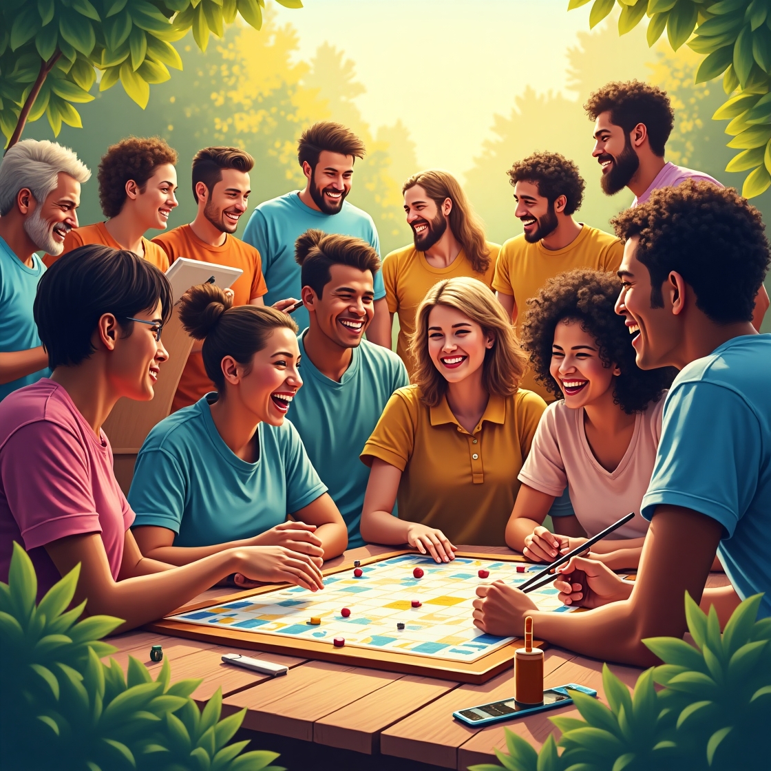 Flux dev a vibrant and colorful illustration of a diverse grou 1