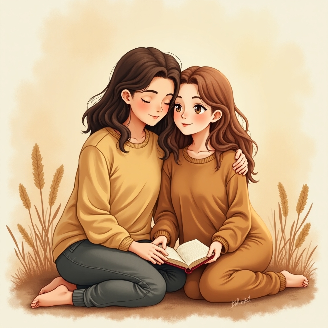 Flux dev a warm and intimate illustration depicting an infjisf 0