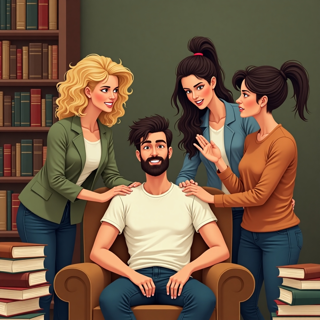 Flux dev a warm inviting illustration of an infj man sitting c 1