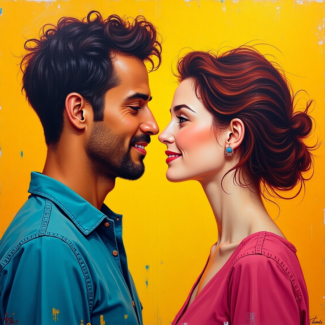 Flux dev vibrant and expressive acrylic painting depicting an 3